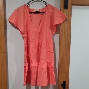 Universal Thread Coral Flutter Sleeve Dress